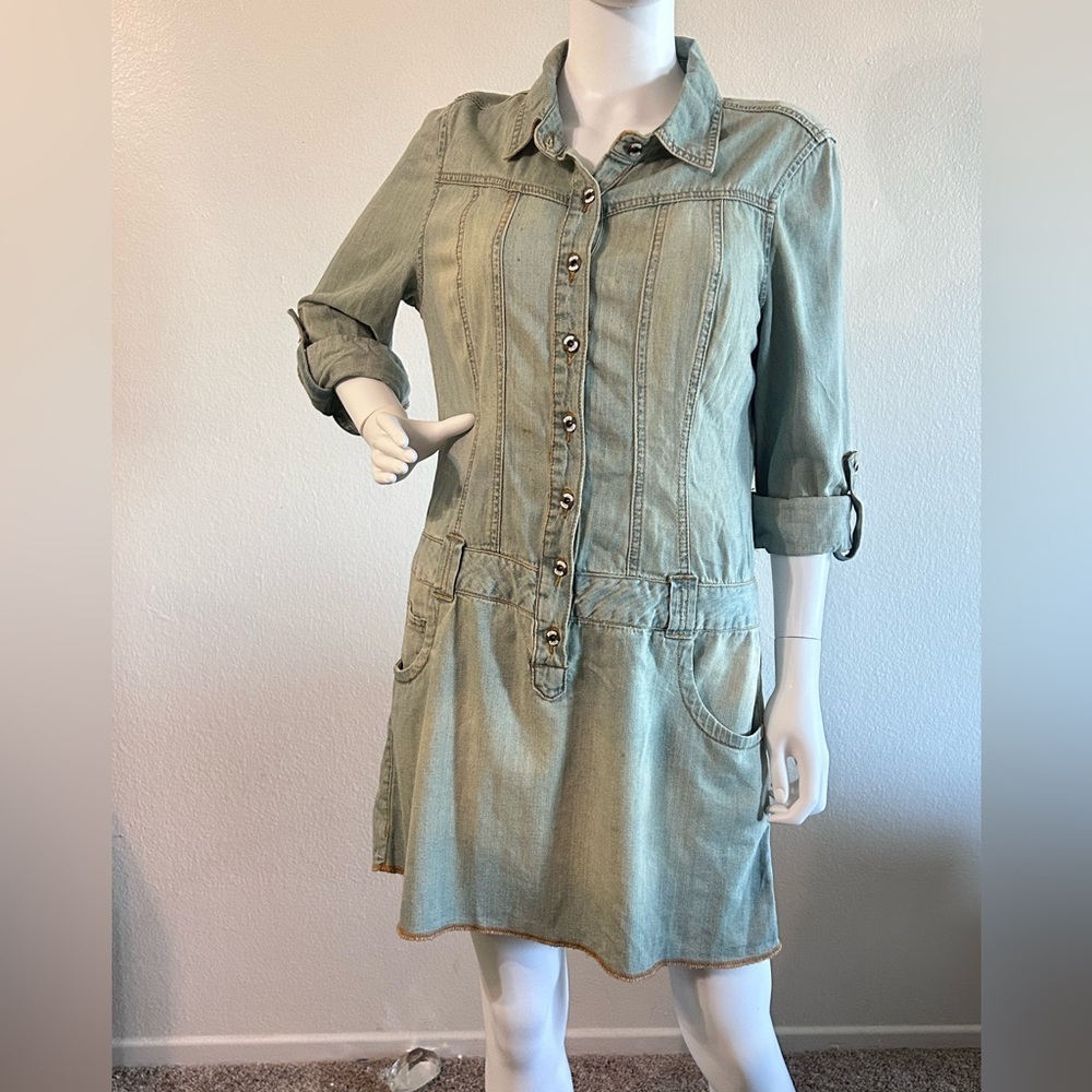 Joie Soft Denim Drop Waist Button Down
Dress